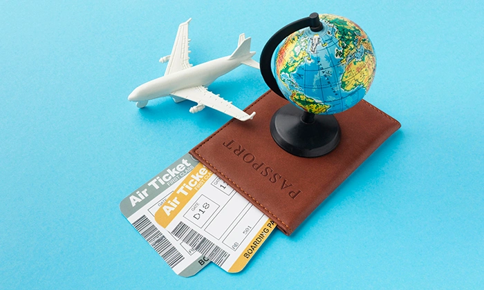 Avião e passaporte