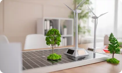 caixas de com plantas e eolicas