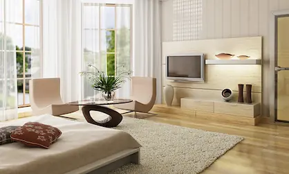 sala com moveis de cor neutra