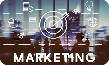 seta aponta para o indice do marketing